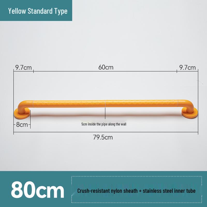 Stainless Steel Non-Slip Grab Bar for Barrier-Free Bathrooms, Ideal for Elderly and Disabled.