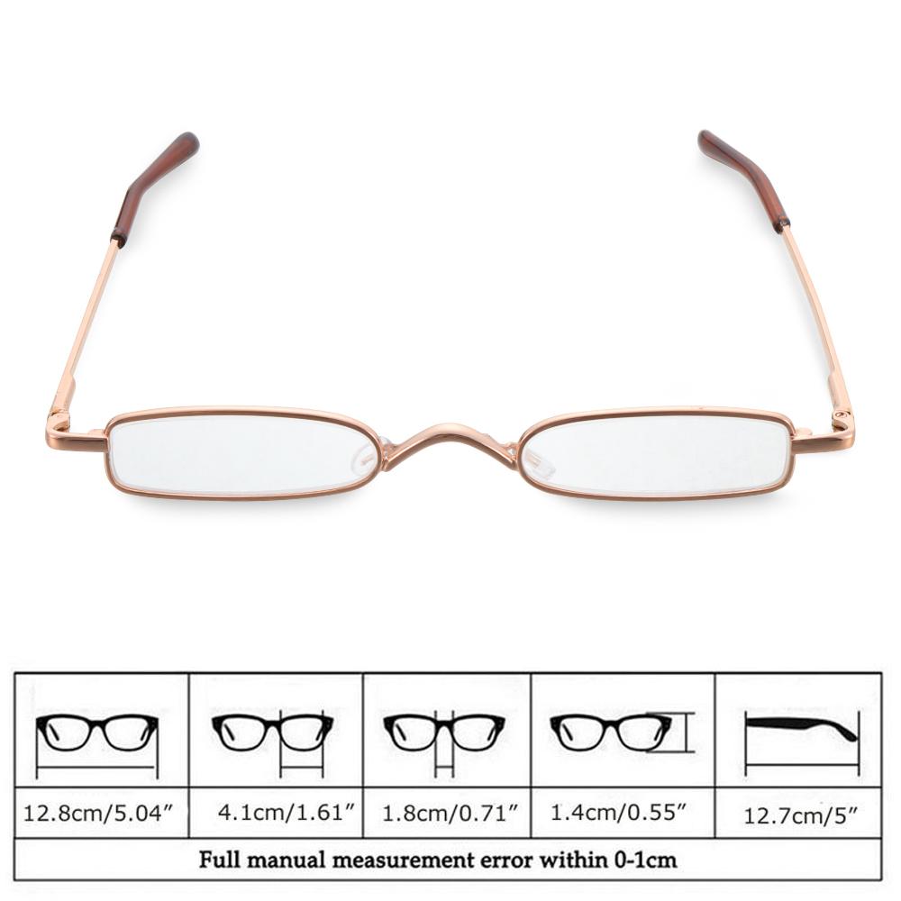 Mini Portable Slim Small Reading Glasses Unisex Metal Frame Glasses Elderly People Eyewear Reader Spectacles +1.0 To 3.5 Braw