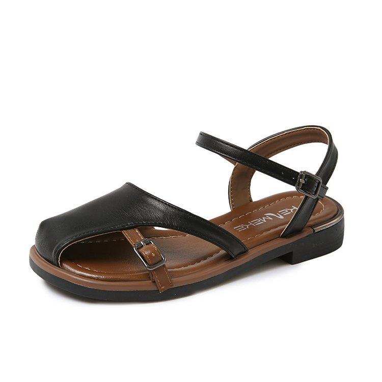 Fashion Fashion Versatile Women Shoes Summer New Round Toe Flat Shoe Comfort Women's Roman Sandals Soft Sole Simple Women's Flat Sandals