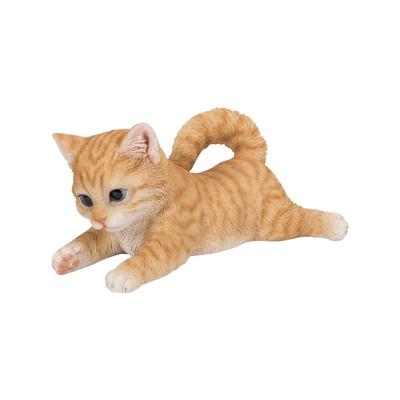 Ubia Playful Brown Tabby Kitten 23 X 14 X 11 Cm Doll Figurine Ornament Animal Garden Decoration Cat H19296-1