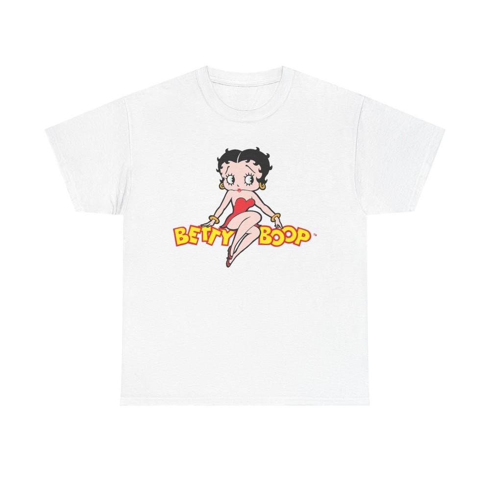 Графическая футболка Betty Boop Винтаж Ретро Арт Унисекс Плотный Хлопок Футболка 4 XL