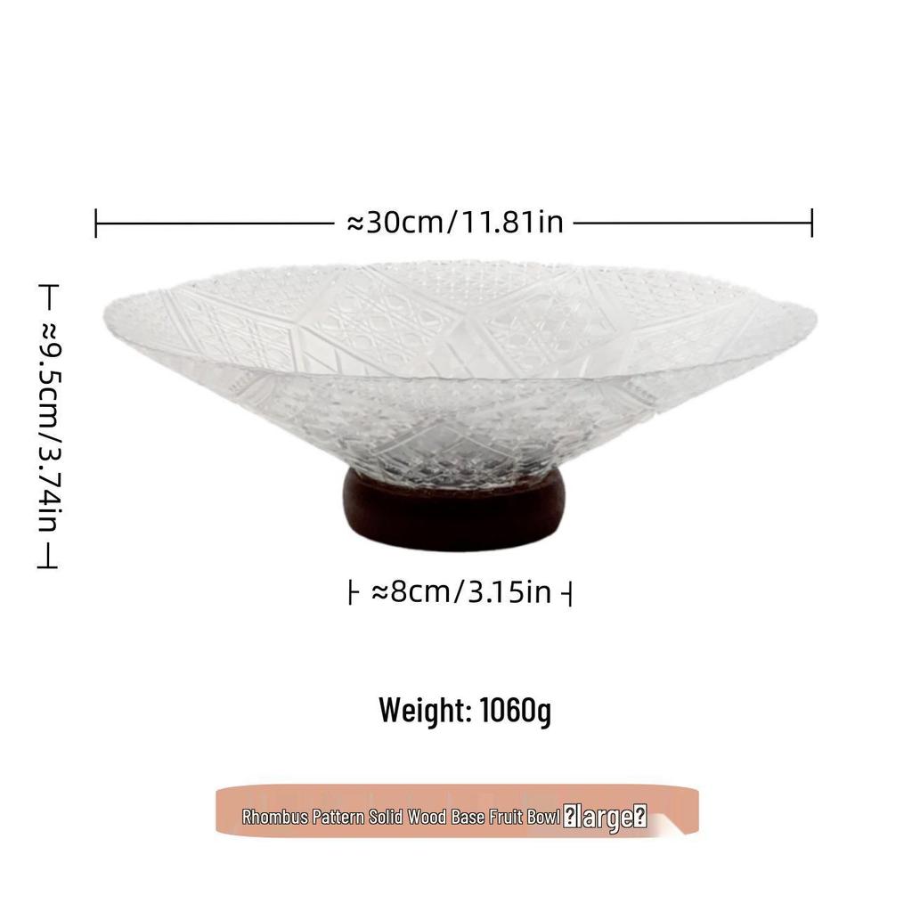 Elegant High-Footed Glass Fruit Bowl for Living Room - Stylish Candy Dish & Snack Display Plate