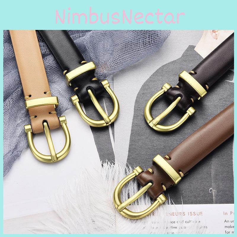 Woman Pu Fashion Leather Belt With Round Metal Buckle For Casual And Office Wear