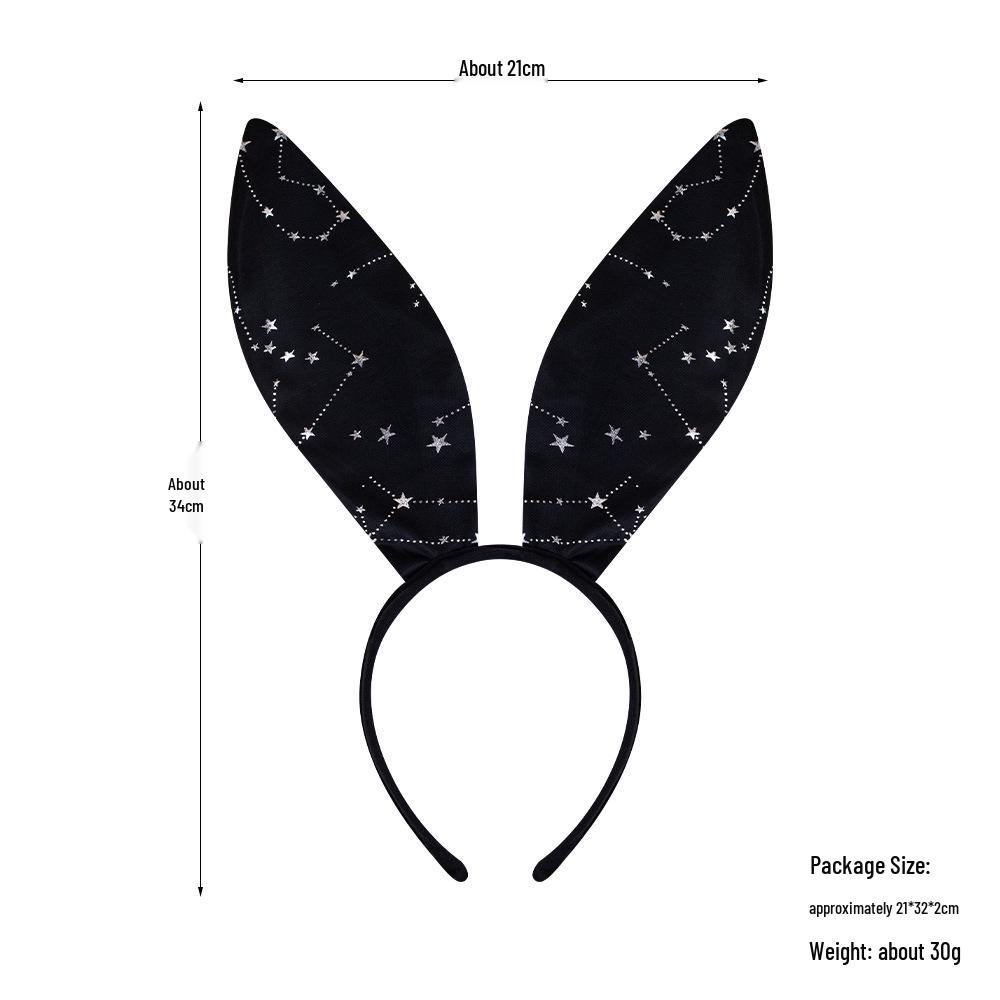 Easter Black Rabbit Ears Cute Bunny Girl Headband Party Props