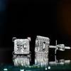 Classic Square Crystal Cubic Zirconia Stud Earrings Accessories for Women Temperament Sweet Earrings Ear Piercing Jewelry