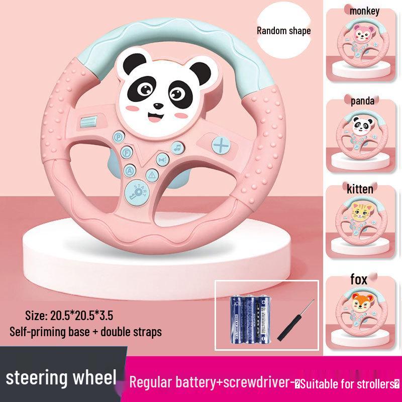 Kids' Interactive Cartoon Steering Wheel Toy for Rear Seat
