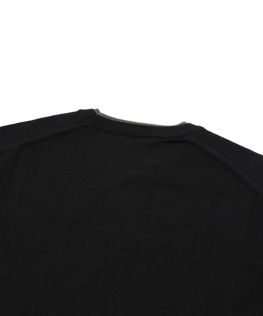 GNOK Layered Round Short Sleeve Knit [Black]