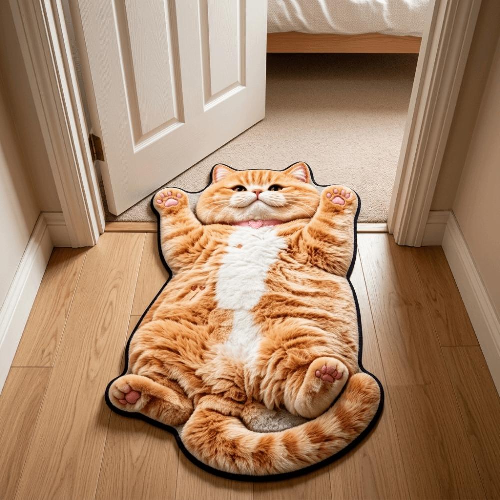 Non-Slip Home Decor Carpet Diatom Mud Cartoon Carpet Cute Cat-Shaped Area Rug  Living Rooms