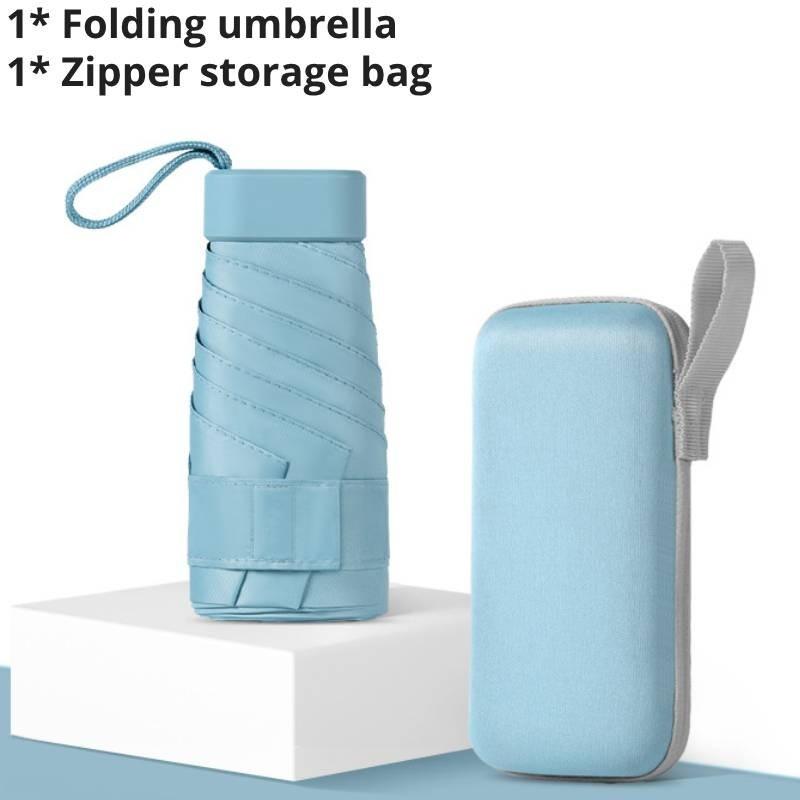 Stylish Multicolor Portable Foldable Umbrella For Women With Uv Protection Fabric