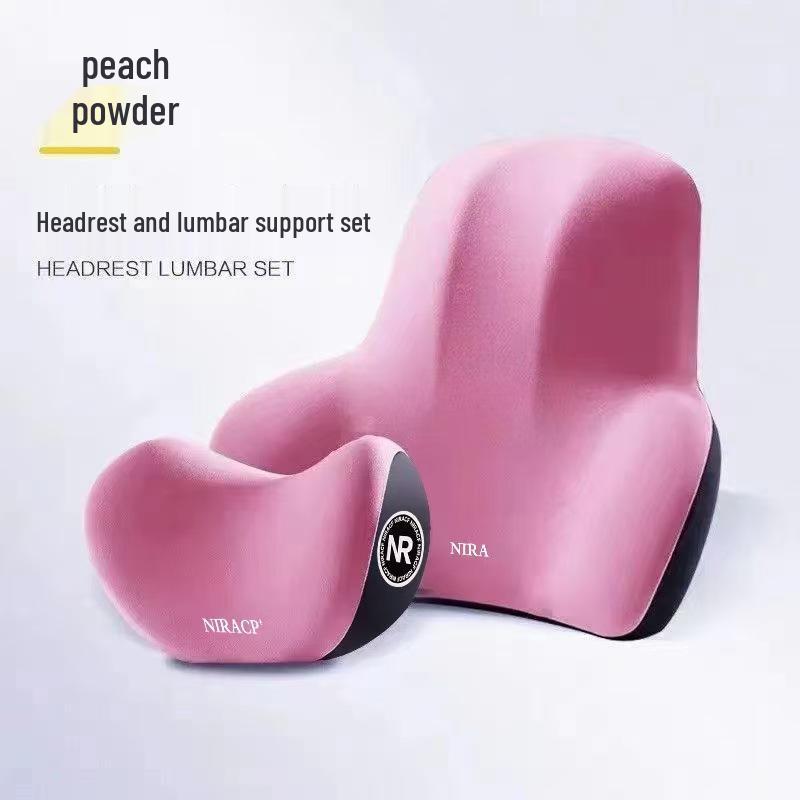 Memory Foam Lumbar & Neck Support Car Cushion Set