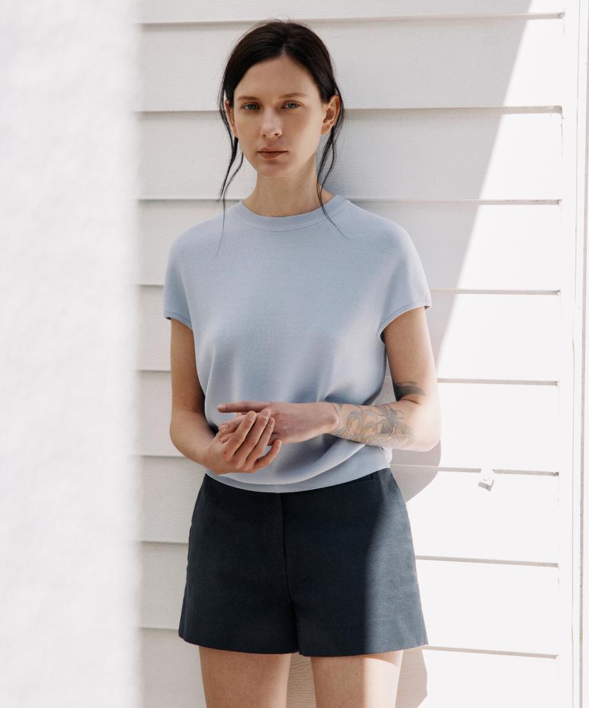Aesmoeo Lea Dolman Sleeve Knit (Soft Blue)