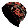 1pc Street Style Rock Theme Beanie - Cool Guitar Record Pattern, Durable Knit Fabric, Comfortable Elastic Fit, Casual Outdoor Hat, Holiday Headwear, U