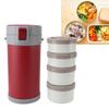 Insulated Jar 2.9L 304 Stainless Steel Microwave Safe Leakproof Stackable Lunch Box with Strap Handle Insulated Vacuum Food Jar for School