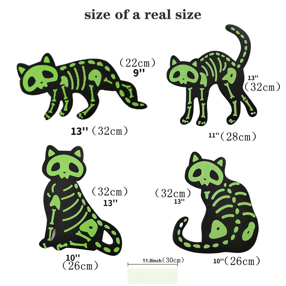 

Halloween Yard Sign, 4/6PCS Reflective Black Cat Halloween Decoration Outdoor, Scary Family Home Front Yard Sign, Plastic Decora