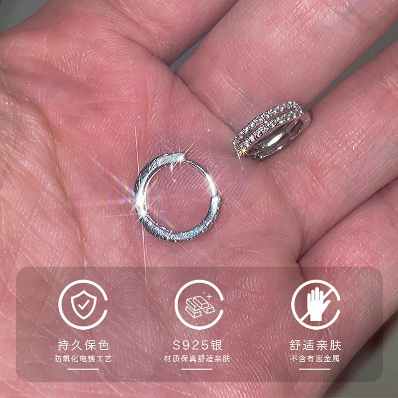 

Двухслойные серьги из стерлингового серебра 999 пробы с цирконами, роскошный дизайн класса люкс, изысканная летняя застежка-пряжка A pair of 999 silver