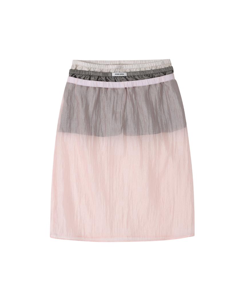 Crank Sheer Layered Skirt Pants_Pink