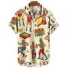 Camisa de Playa Casual de Moda Patrón 3D de Luchador Camiseta Retro Manga Corta Vacaciones al Aire Libre Camisa para Hombre y Mujer