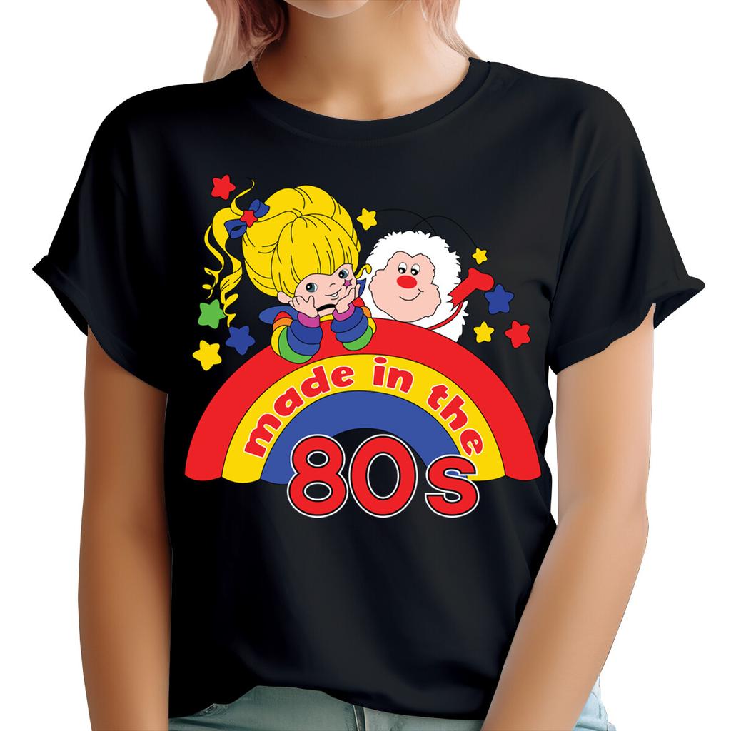 Made In The 80s Rainbow Womens T Shirt Novelty For Ladies Retro Tee Top