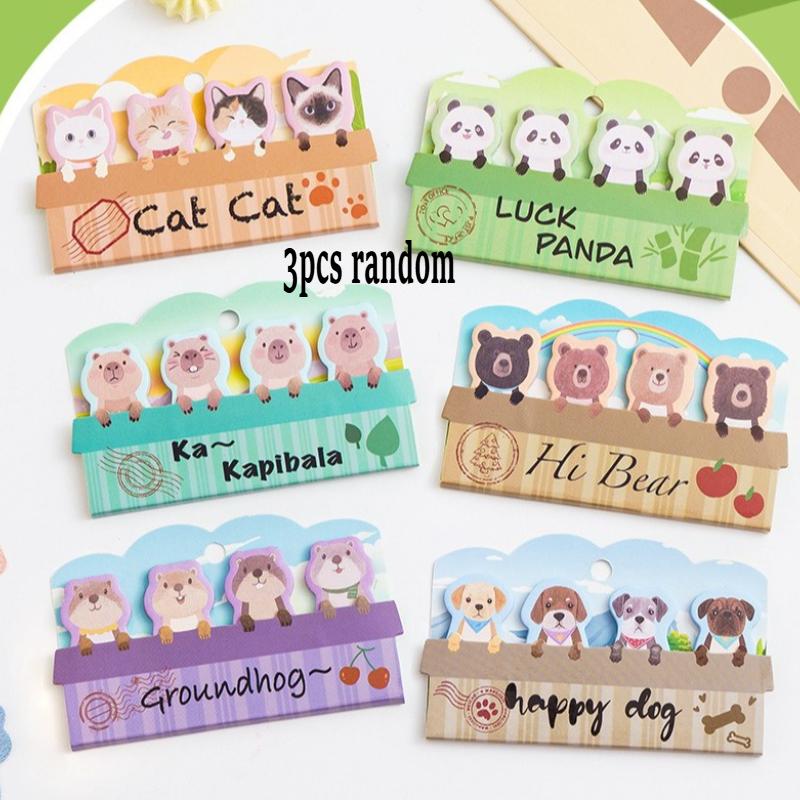 120sheets Cute Pet Thumb Sticky Notes Cartoon Memo Pad High-value Learning Rewards Classification Labels Stationery Small Gifts