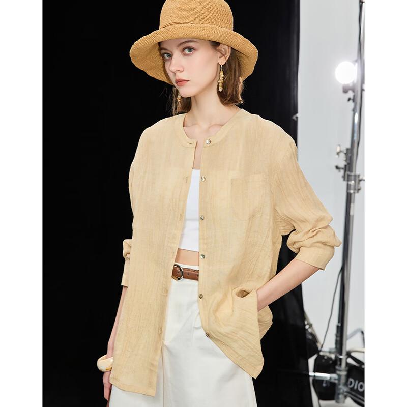 Women s Resort Style Lyocell Ramie Loose Shirt L