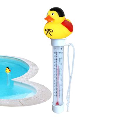 Pool Temperature Meter Floating Duck Water Temperature Gauge Easy Read Floating Measuring Device With String For Swimming Pool