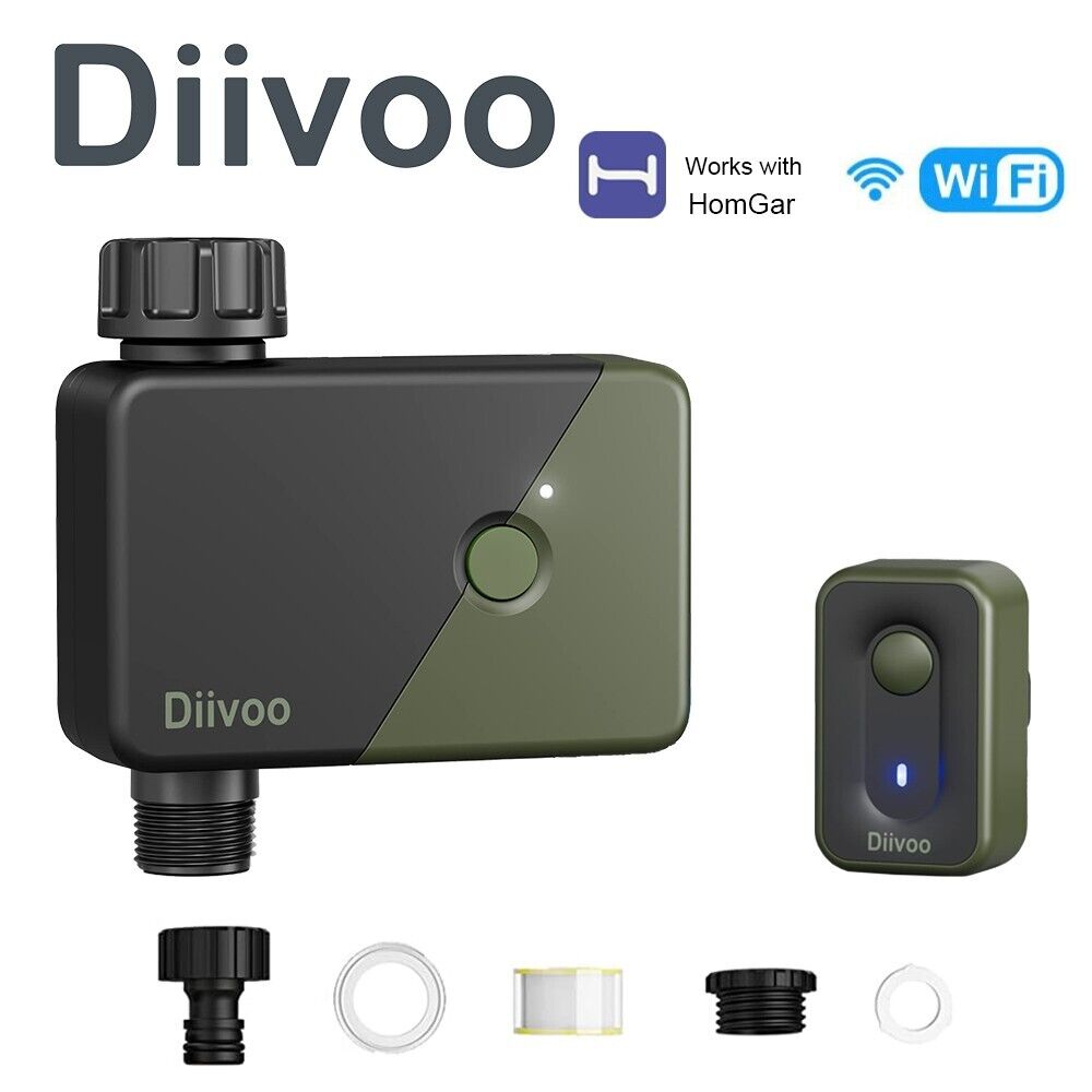 

Diivoo WiFi умные таймеры для полива садовых шлангов с задержкой дождя, таймер полива сада с автоматической системой полива
