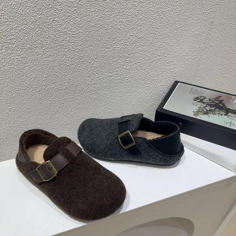 Retro Shoes for Women in Autumn and Winter, Thick-soled and Fleece Cotton Shoes