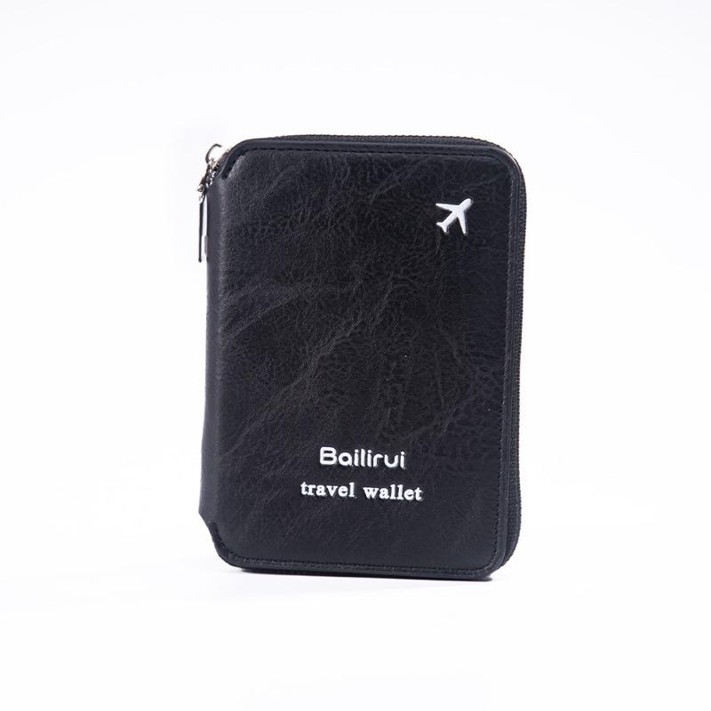 

New passport bag zipper storage document bag women s multi-functional travel short passport holder document storage bag чорний