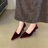 Fashion Bailamos Autumn Pointed Toe Women Sexy Shallow Slip On Velvet Pumps Shoes Fashion Thin High Heel Ladies Elegant Dress Boat Shoes