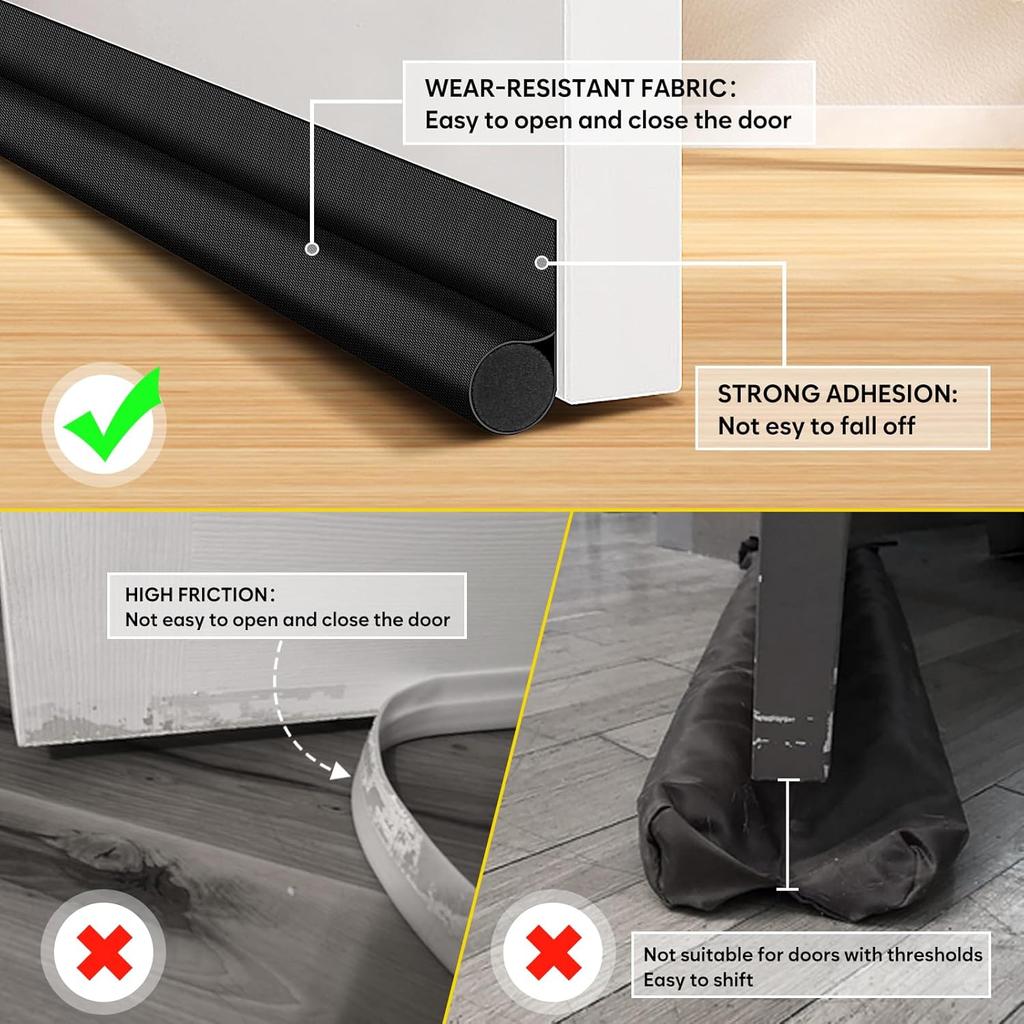 Türunterseitendichtungsstreifen, flexibler Windgeräuschreduzierungsstopper unter dem Türblocker, Antikollisions-Staubschutz-Schallschutzstreifen