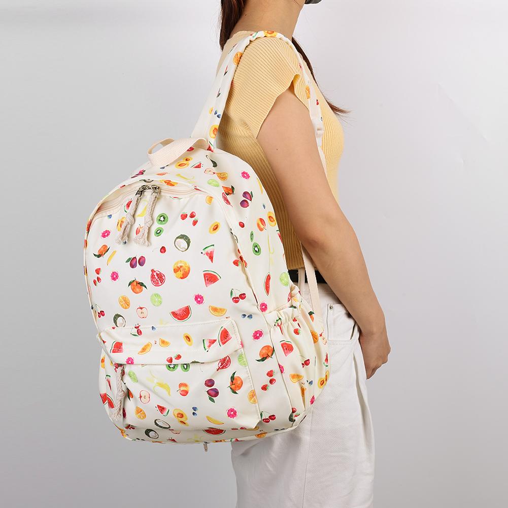 Girls Teenage Canvas Floral Print Backpack with Laptop Compartment Women School Bookbag Travel Knapsack Sweet Casual Daypack