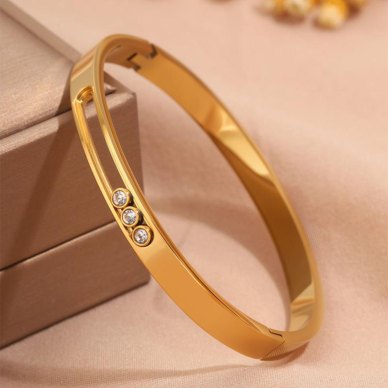 Design Groove Can Slide Women s High-end Niche Light Luxury Bracelet 17CM