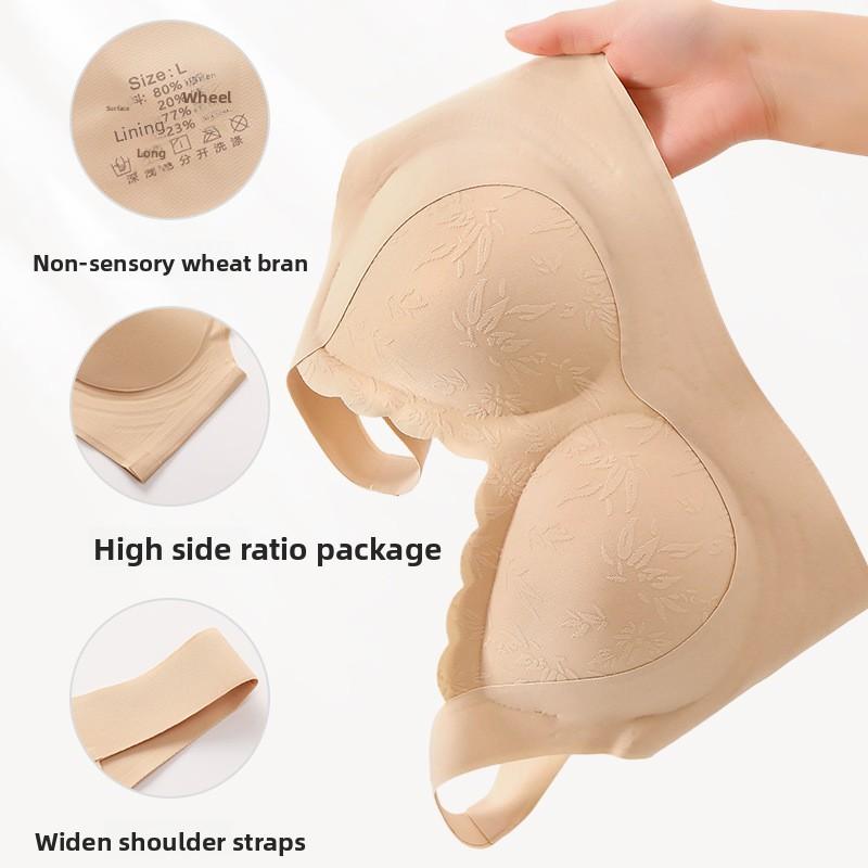 Plus Size Seamless Bra for Mature Women Fixed Cup Thin High Stretch Wireless Tank Top Bra Mom Comfortable Supportive Full Coverage Underwear