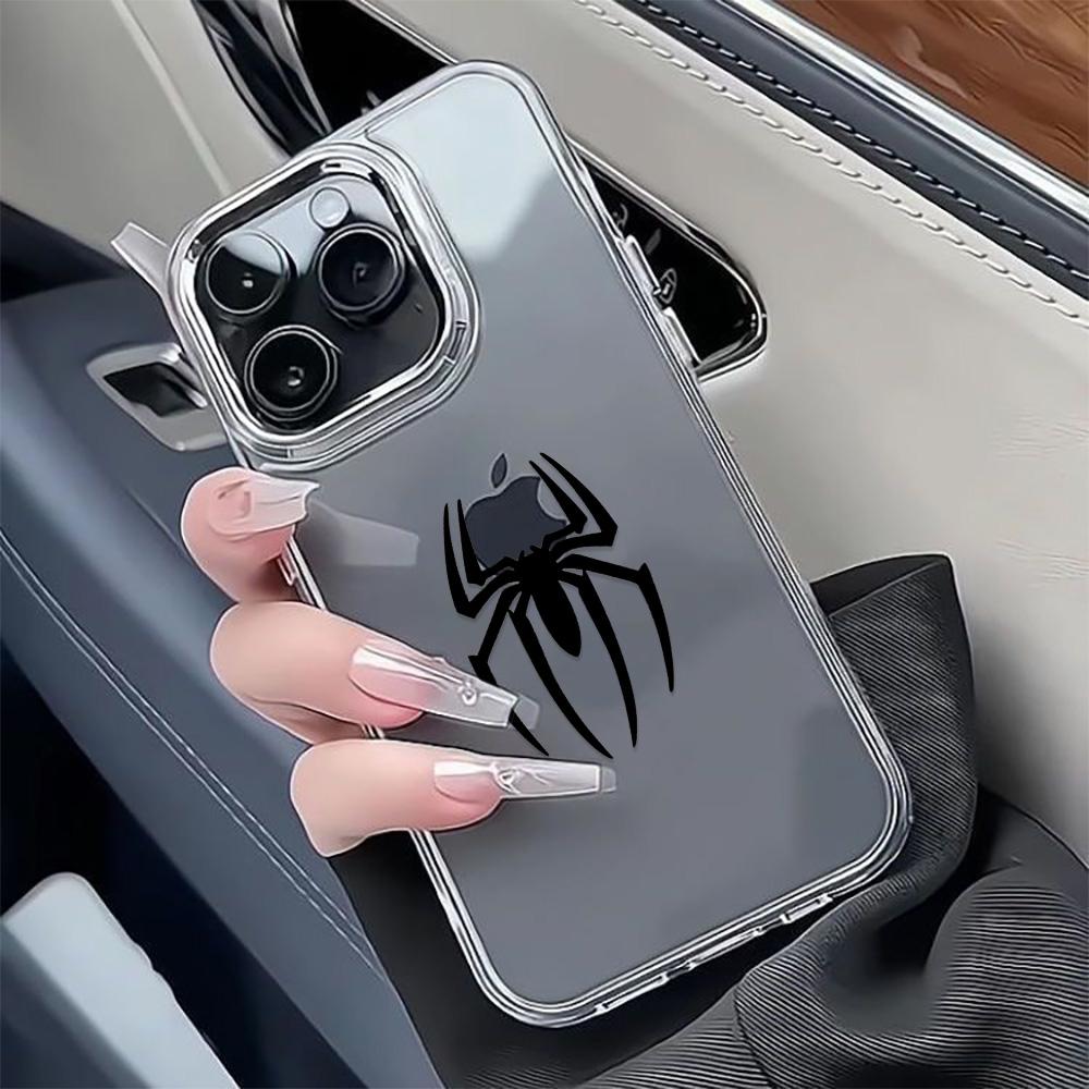Spider Pattern Phone Case For Iphone 17 Pro Max Air 16 Pro Max 15 Pro 14 13 12 11 17E 16E Transparent Soft Protective Cover