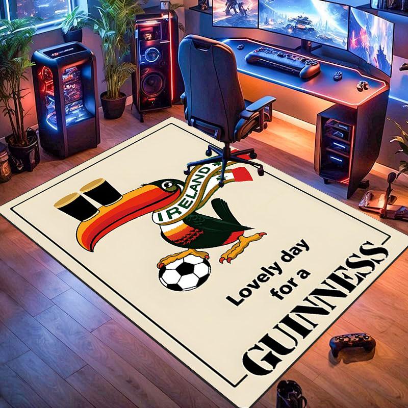 Guinness Stout Logo Rug, suitable for living room, bedroom, game room, computer room and home décor.