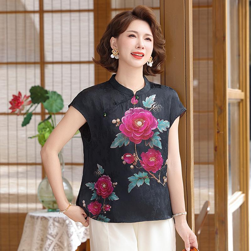 2026 Elegant Spring Suit: Fashionable Two-Piece Set for Middle-Aged Women 2XL (57.5-62.5 kg)