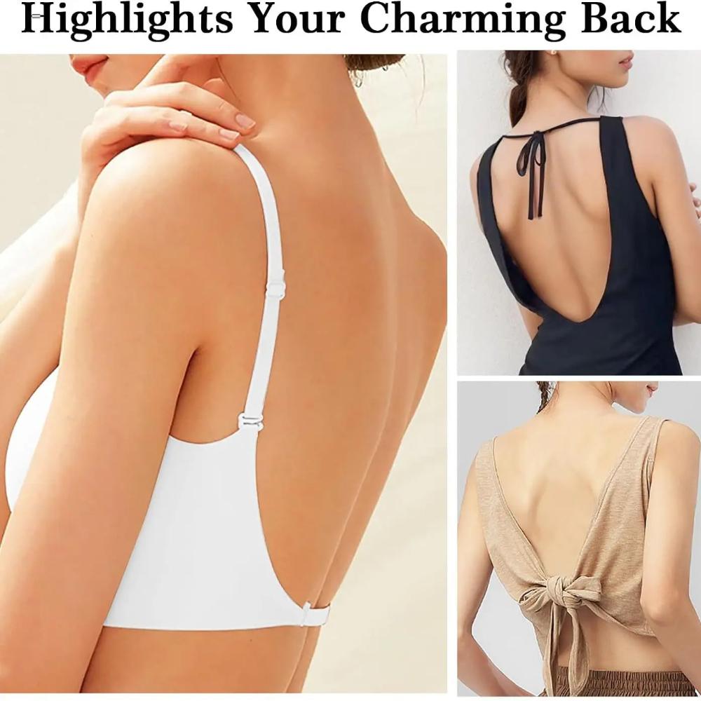Women Seamless Underwear Sexy Adjustable Detachable Shoulder Straps Bra Summer Backless Invisible Tops Bralette Comfort Lingerie