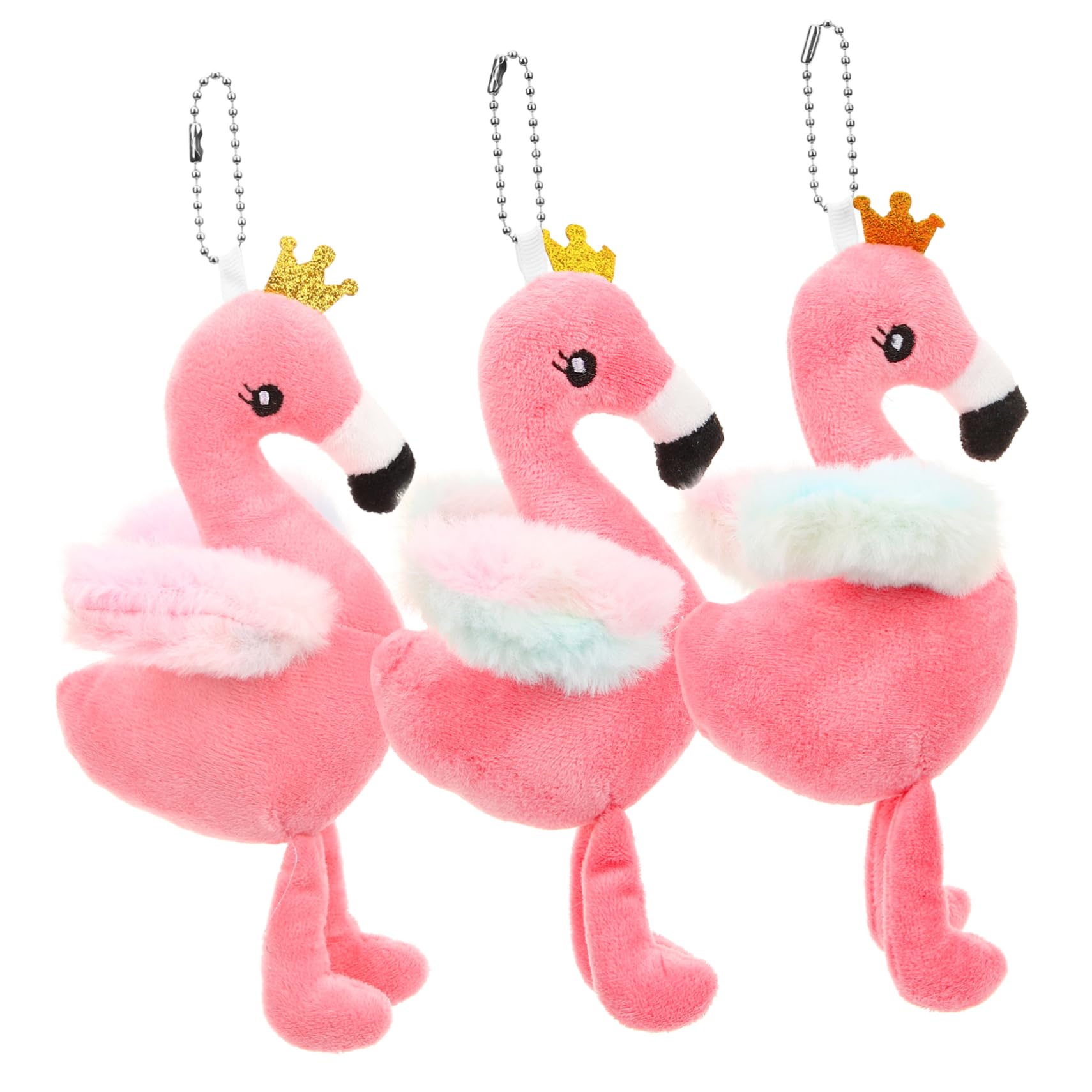 

[EXCEART] 3 шт. Подвеска-фламинго, плюшевый брелок с животным для украшений на гавайскую вечеринку, плюшевый брелок для ключей