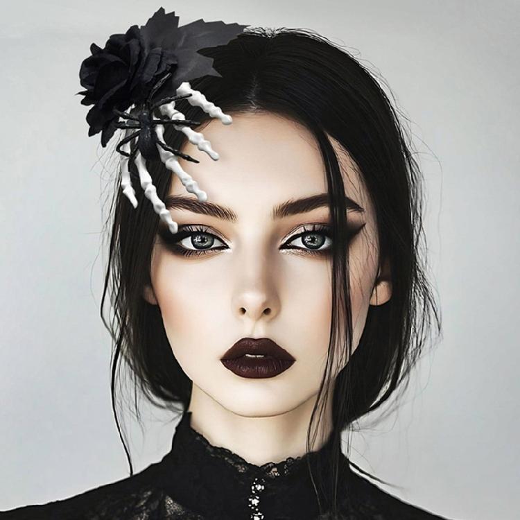 Themed Black Halloween Hair Accessory Secure Hair Grip Design For Cosplay Gothic Fashion And Special Occasion