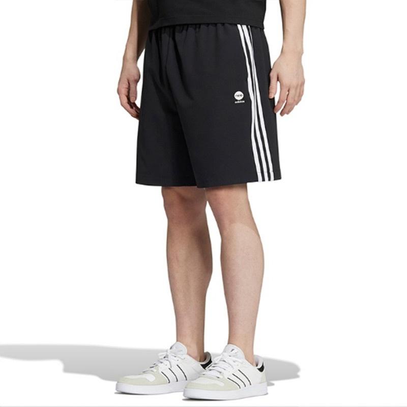 adidas neo Solid Color Logo Athleisure Casual Sports Shorts Black Men's HD4713