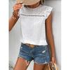 Summer Women's New Round-neck Lace Solid Color Ruffle Short-sleeve Top Casual T-shirt
