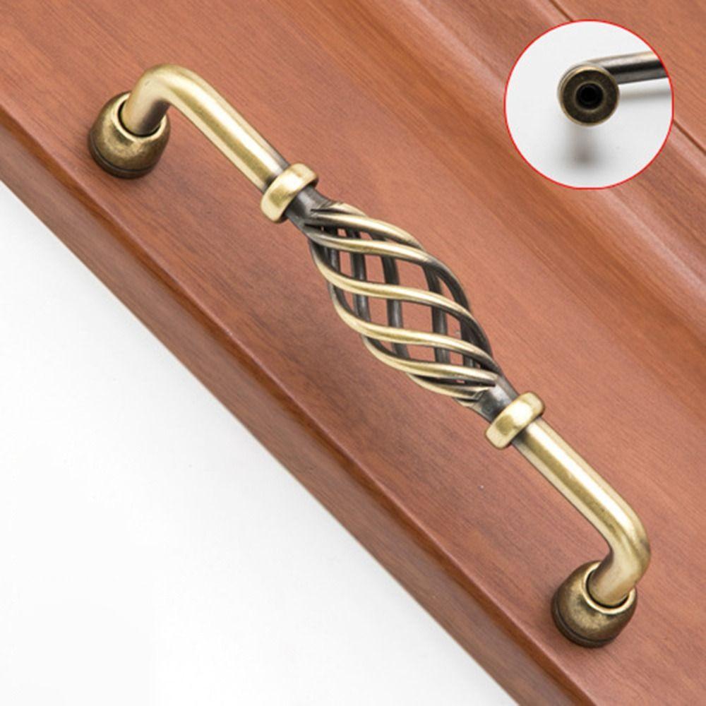 Maniglie per Mobili in Bronzo Antico Decorative Ferramenta Tiranti Vuoti per Ante di Armadi Manopole Vintage per Cassetti Bagno