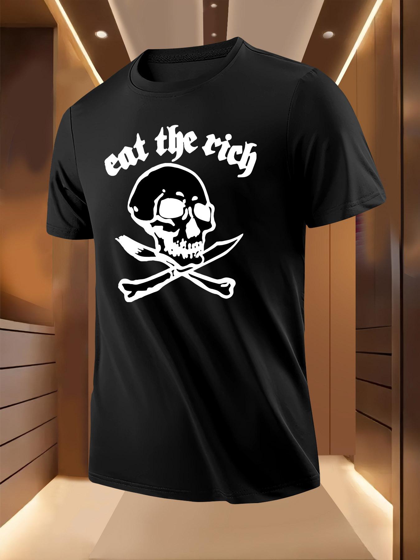 Eat The Rich Gothic Graphic Tshirt - Punk Rock Rebel Te... S