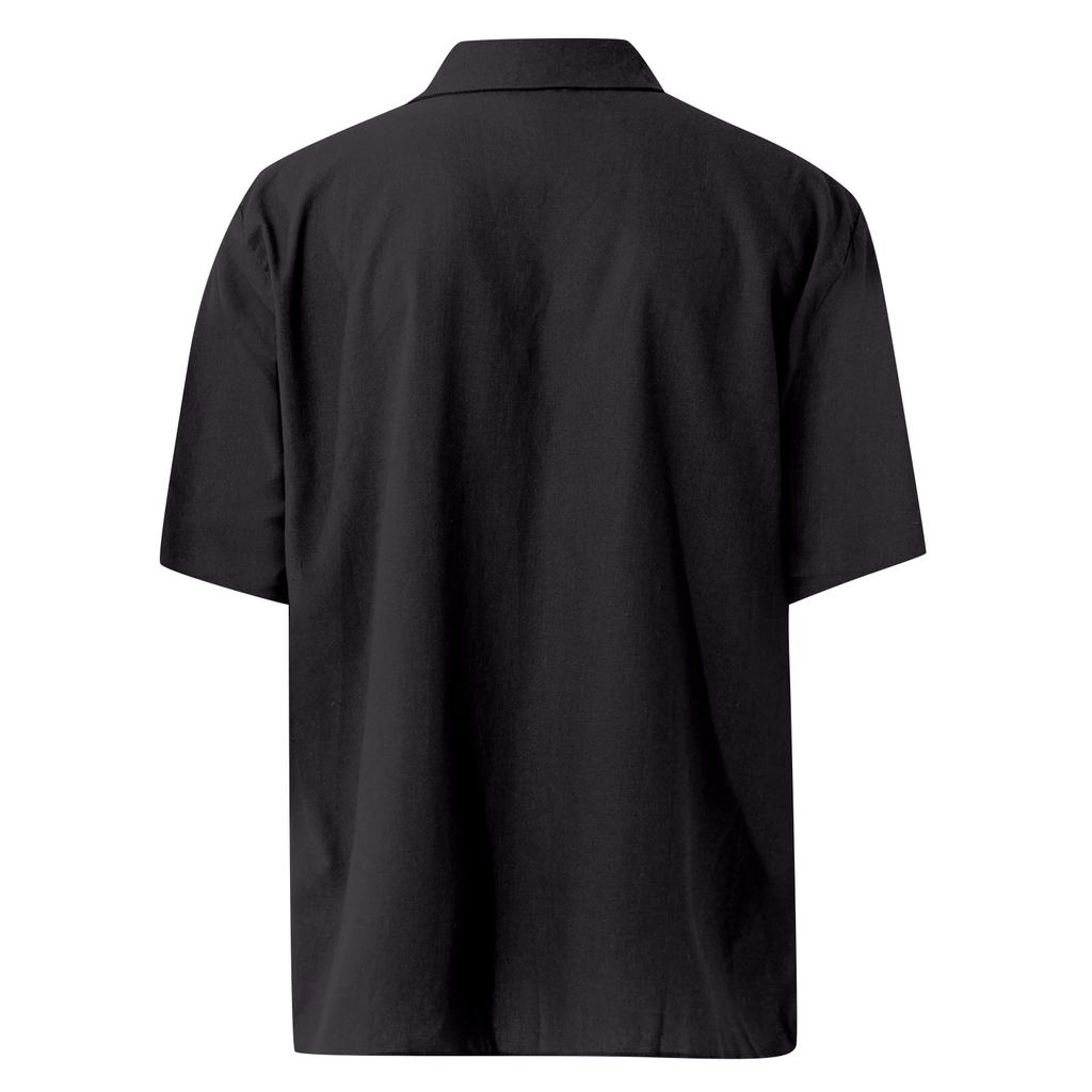Designer Spring Summer Men's Casual Cotton Color Short Sleeve Shirts Loose Shirts