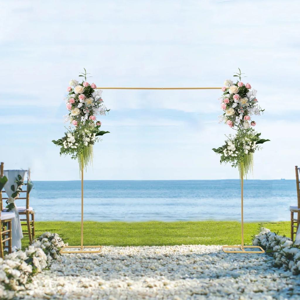 2 x 2.1 m Iron Wedding Arch Props Background Circle Lawn Wedding Door Outdoor Metal Balloon Flowers Arch Wedding Arch Stand