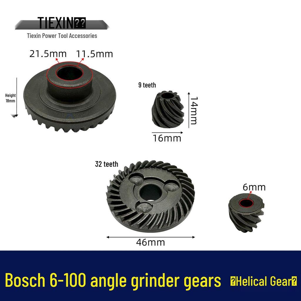 Stirnrad-Baugruppe für Bosch Winkelschleifer 6-100 6600, Schnelle Reparatur.