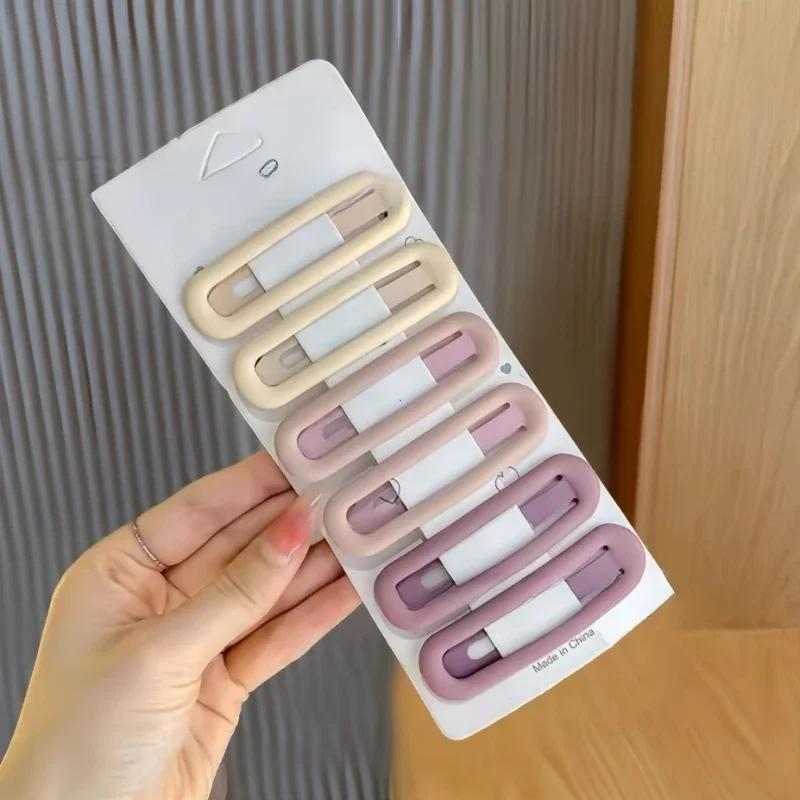 6pc Fashion Practical Versatile Morandi Color BB Hairpin Hair Side Clips for Girls Women Kids Childs Ladies Hair Accessories