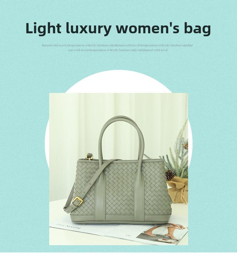 Handgewebte Umhängetasche aus echtem Schaffell für Damen mit großem Fassungsvermögen