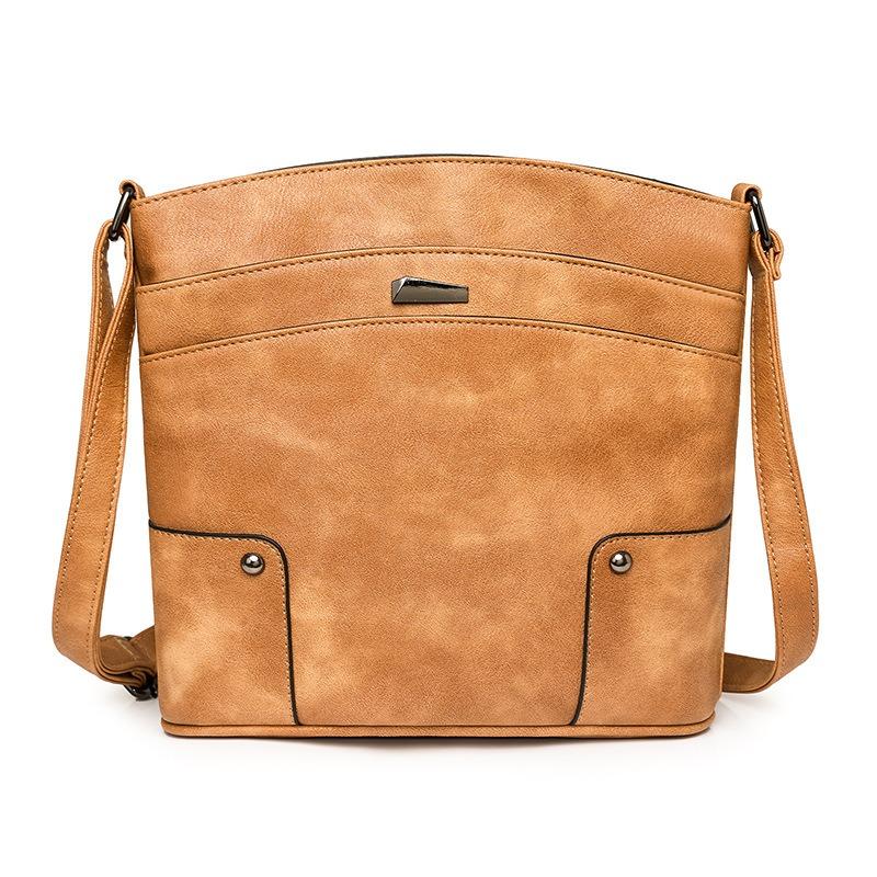 

1pcs Women s Multi-pocket Bucket Bag Vintage Crossbody Shoulder Bag Fashion Versatile Multifunctional Purse 25x24x8cm кавовий