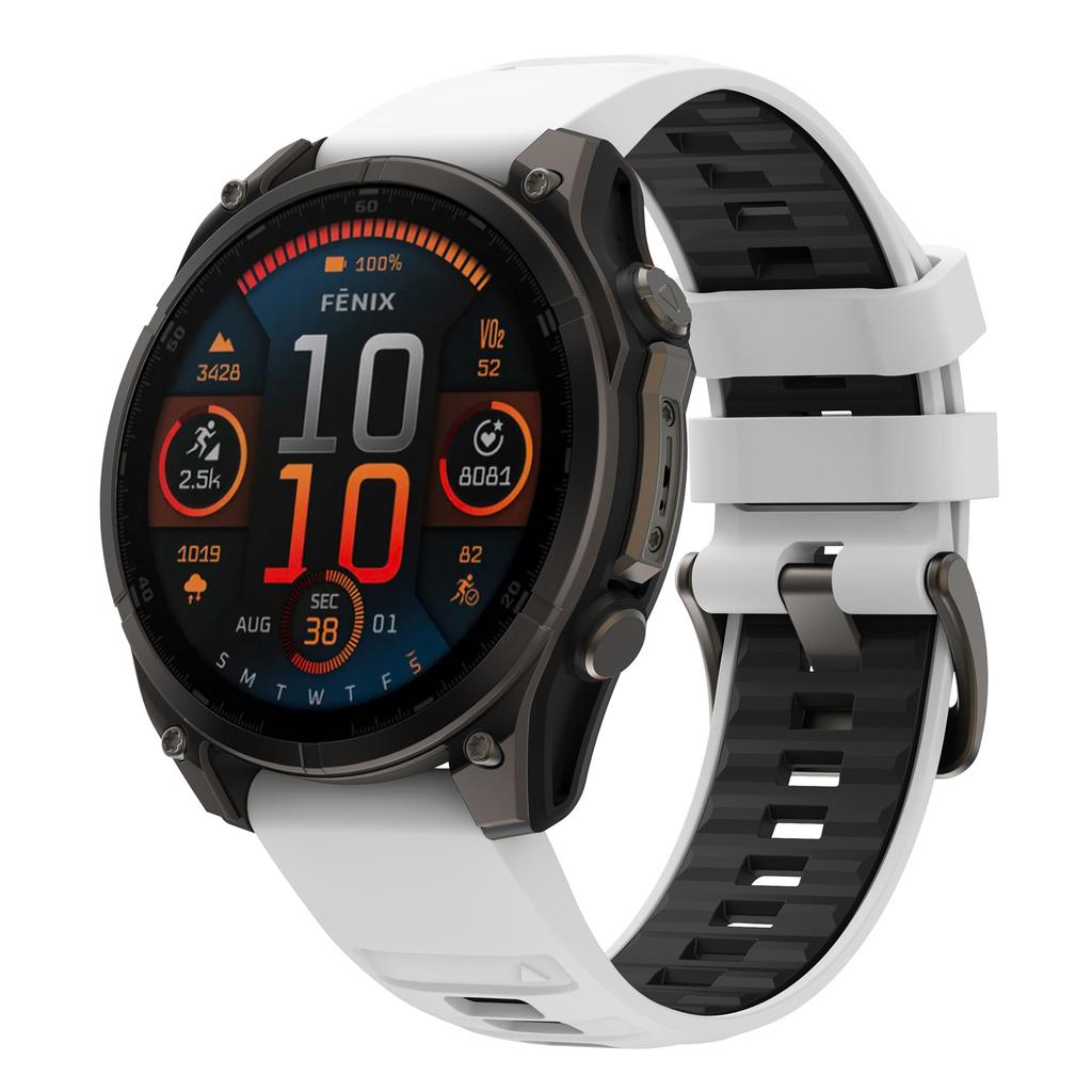 KALEBOL QuickFit 22mm Watch Strap for Garmin Fenix 7 Pro/7/6 Pro Dual Color Silicone Wrist Band